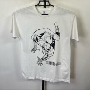 Marvel Spider-Man White Short Sleeve Shirt Size XL Men’s